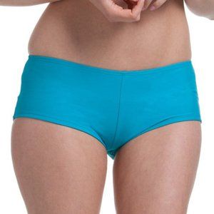 new Bikini bottom boyshort brief swimsuit aqua teal tropical medium 8 10